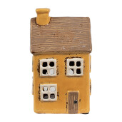 Candela Casuta ceramica galbena maro 9x9x15 cm