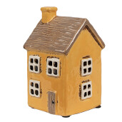 Candela Casuta ceramica galbena maro 9x9x15 cm