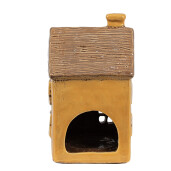 Candela Casuta ceramica galbena maro 9x9x15 cm