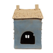 Candela Casuta ceramica albastra bej 16x10x23 cm