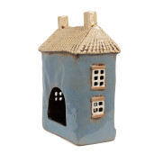 Candela Casuta ceramica albastra bej 16x10x23 cm