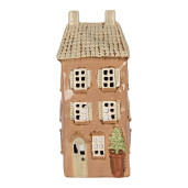 Candela Casuta ceramica bej maro 12x9x28 cm