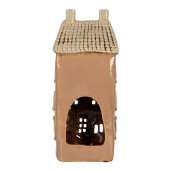 Candela Casuta ceramica bej maro 12x9x28 cm