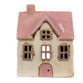 Candela Casuta ceramica roz bej 13x10x16 cm