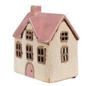Candela Casuta ceramica roz bej 13x10x16 cm