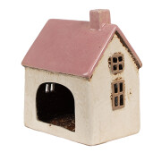 Candela Casuta ceramica roz bej 13x10x16 cm