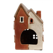Candela Casuta ceramica maro bej 13x8x20 cm