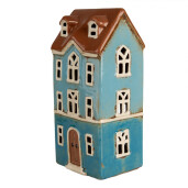 Candela Casuta ceramica maro albastra 11x9x22 cm