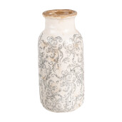 Vaza flori ceramica bej maro 15x32 cm
