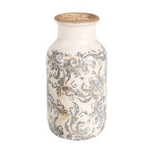 Vaza flori ceramica bej maro 14x26 cm