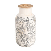 Vaza flori ceramica bej maro 14x26 cm