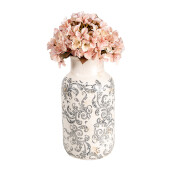 Vaza flori ceramica bej maro 14x26 cm