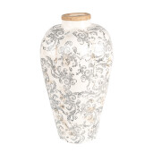 Vaza flori ceramica bej gri 24x40 cm