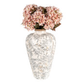 Vaza flori ceramica bej gri 24x40 cm