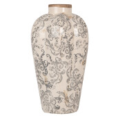 Vaza flori ceramica bej gri 21x35 cm