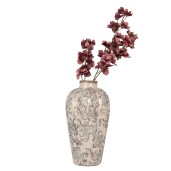 Vaza flori ceramica bej gri 21x35 cm