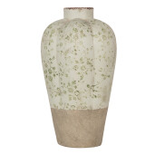 Vaza flori ceramica bej verde 24x38 cm