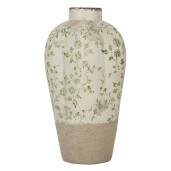 Vaza flori ceramica bej verde Ø 17x29 cm