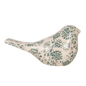 Figurina Pasare ceramica bej verde 25x10x13 cm
