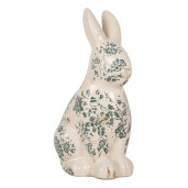 Figurina Iepuras Paste ceramica bej verde 16x12x28 cm