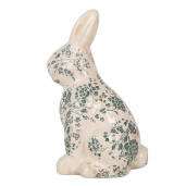 Figurina Iepuras Paste ceramica bej verde 16x12x28 cm