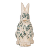 Figurina Iepuras Paste ceramica bej verde 13x10x21 cm