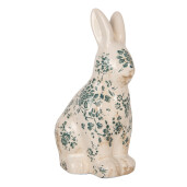 Figurina Iepuras Paste ceramica bej verde 13x10x21 cm
