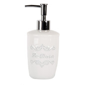 Dispenser sapun ceramica alba gri 8x17 cm, 325 ml