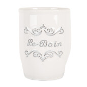 Suport periute dinti ceramica alba gri 8x10 cm
