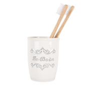 Suport periute dinti ceramica alba gri 8x10 cm