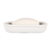 Savoniera ceramica alba gri 13x10x3 cm