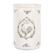 Suport periute dinti ceramica alba gri 8x12 cm