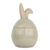 Ou decorativ Paste ceramica bej verde 10x10x16 cm