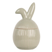 Ou decorativ Paste ceramica bej verde 10x10x16 cm