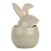 Ou decorativ Paste ceramica bej verde 10x10x16 cm