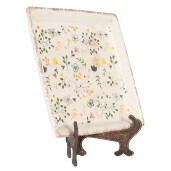 Tava decorativa cu suport ceramica multicolora 22x22x3 cm