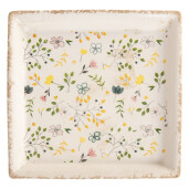 Tava decorativa cu suport ceramica multicolora 22x22x3 cm
