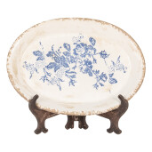 Tava decorativa cu suport ceramica multicolora 25x18x3 cm