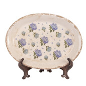 Tava decorativa cu suport ceramica multicolora Hortensii 25x18x2 cm