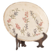 Tava decorativa cu suport ceramica multicolora Flowers 25x18x3 cm