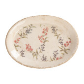 Tava decorativa cu suport ceramica multicolora Flowers 25x18x3 cm
