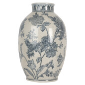Vaza flori ceramica alba albastra Ø 22x36 cm