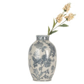 Vaza flori ceramica alba albastra Ø 22x36 cm
