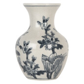 Vaza flori ceramica alba albastra Ø 10x16 cm
