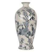 Vaza flori ceramica alba albastra 21x44 cm