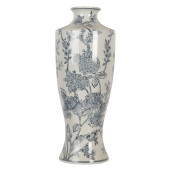 Vaza flori ceramica alba albastra 16x42 cm