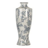 Vaza flori ceramica alba albastra 16x42 cm