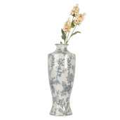 Vaza flori ceramica alba albastra 16x42 cm