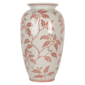 Vaza flori ceramica bej rosie 23x42 cm