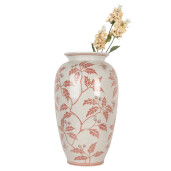 Vaza flori ceramica bej rosie 23x42 cm
